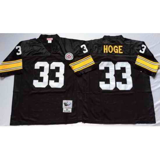 Mitchell And Ness Steelers #33 Merril Hoge Black Throwback Stitched NFL Jersey